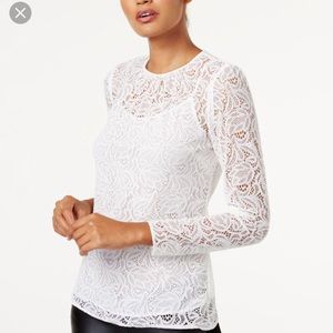 Michael Kors white lace blouse with cami NWT- M